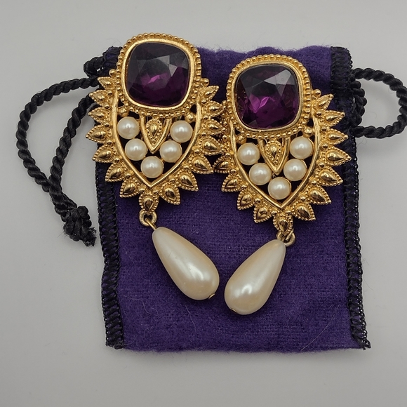 Shaill Jhaveri for Avon "Imperial Elegance" 1993 Clip Earrings - Picture 7 of 9